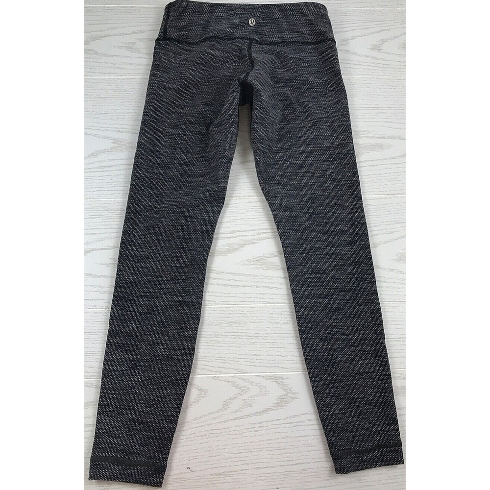 Lululemon Wunder LeggingsPants Womens Smal Gray Heather Ankle Waist Pocket Yoga
